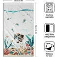 thumbnail image 2 of Funny Dog Hand Towels Set of 2 Teal Blue Sea Ocean Small Bath Towels Soft Absorbent Decorative Towels for Kitchen Dish Spa Yoga Guest, 2 of 16