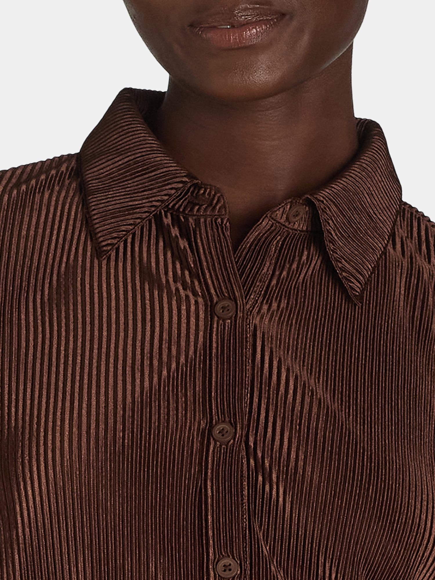 Nine.Eight Women's and Women's Plus Plisse Pleat Shirt and Pants Set, 2-Piece, Sizes XS-4X
