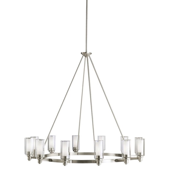 Twelve Light Chandelier With Soft Contemporary Inspirations 41 Inches Tall By 44.5 Inches Wide-Brushed Nickel Finish Kichler Lighting 2347Ni