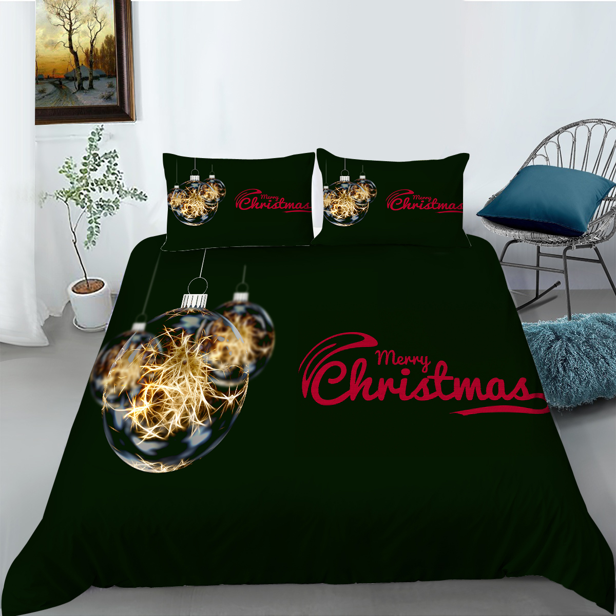 3D Merry Christmas Duvet Cover Queen Size Bedding Boy Teens Adult The Comfy Bedding
