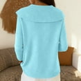 thumbnail image 4 of Long Sleeve Sweaters for Women Shawl Collar Knit Top Casual Loose Pullover Light Blue 2XL, 4 of 5