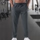thumbnail image 1 of Pantalones largos para hombre, de color liso, de seda helada, elásticos, con cordón, informales, deportivos, para hombre, 1 of 5