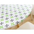 thumbnail image 3 of Rally Home Goods Indoor Outdoor Patio Round Fitted Vinyl Tablecloth, Flannel Backing, Elastic Edge, Waterproof Wipeable Plastic Cover, Lucky 4-Leaf Clover Patterns for 5-Seat Table of 36-42’’ Diameter, 3 of 8