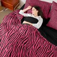 thumbnail image 4 of Homewish Teens Zebra Print Twin Bedding Sets 7-Piece, Fashion Polkadots Bedding Comforter Set, Chic Pink Abstract Reversible Sheet Sets, Luxury Bedroom Decor, 4 of 7