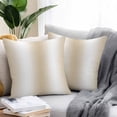 thumbnail image 2 of Beige White Ombre Throw Pillow Covers 24x24 Inch Set of 2, Abstract Art Modern Cream Gradient Waterproof Outdoor Pillow Covers, Decorative Cushion Pillowcases for Couch, Sofa, Bed, Garden, Patio, 2 of 9