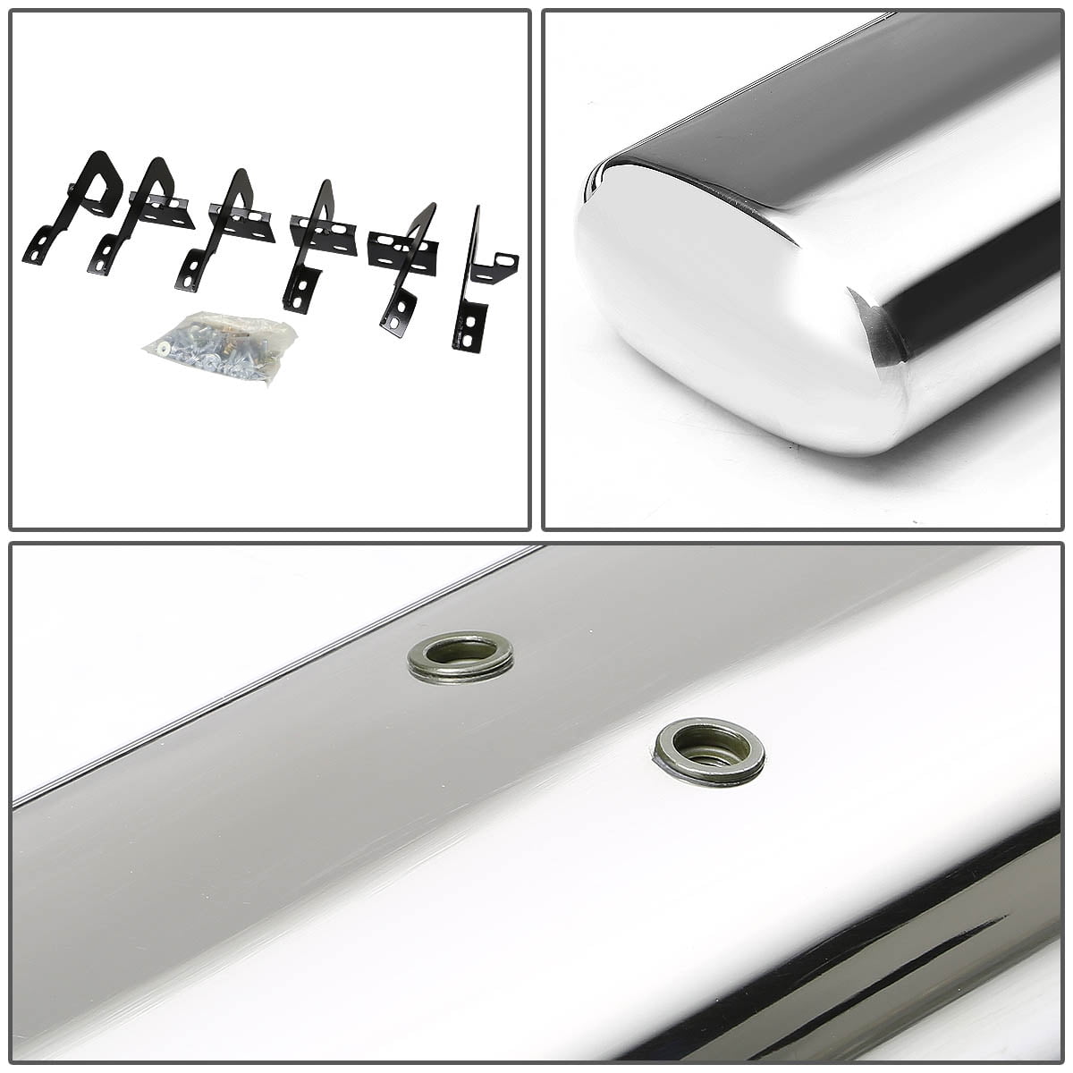 DNA Motoring 5" Oval Stainless Side Step Nerf Bars Running Boards for 2009-2014 F150 Supercrew Cab