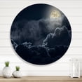 thumbnail image 2 of Designart 'Cloudy Full Moon Night With Stars' Nautical & Coastal Circle Metal Wall Art 11x11 - Disc of 11, 2 of 5