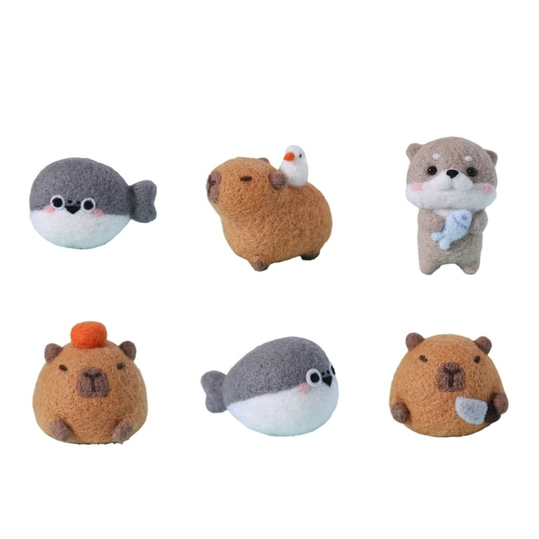 Zeiwohndc Needle Felting Set Capybara Felting Starter Kits with