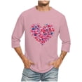 thumbnail image 2 of Jinhomg Mens Holiday Tees Big and Tall Valentine's Day Graphic T-Shirts Lightweight Comfy Short Sleeve Crew Neck Tops Male Dating Wear Lighten Deals of The Day Pink XL, 2 of 5