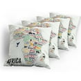 thumbnail image 5 of Ambesonne Saying Throw Pillow Cover 4 Pack, Continent Colored, 20", Multicolor, 5 of 7
