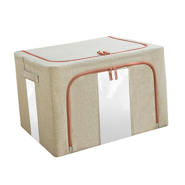 yuksok Clothes Storage Bag Organizer Waterproof Container for blanket  Pillows Under Bed Beige 