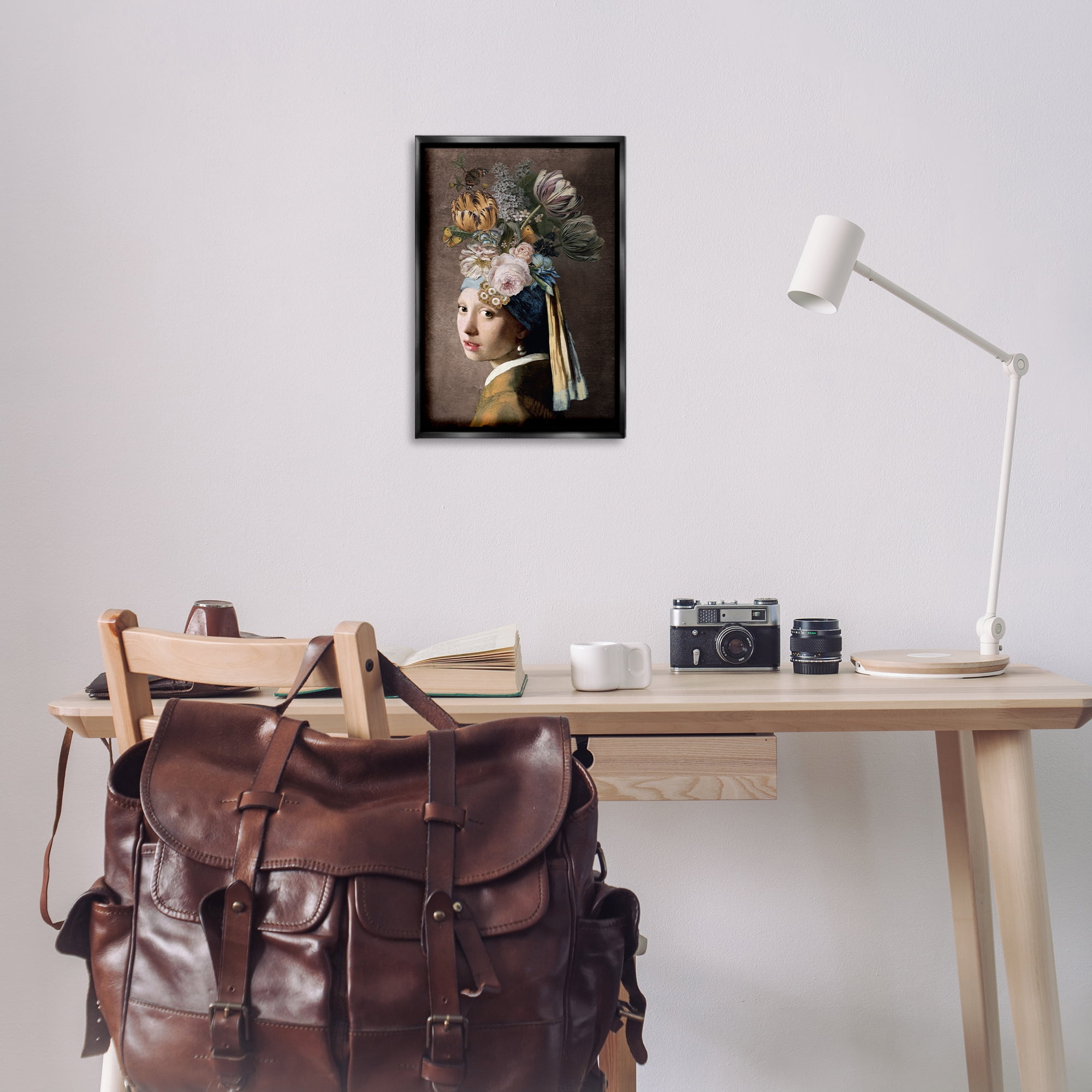 Stupell Industries Classic with Vintage Blooms People Painting Black Floater Framed Canvas Art Print Wall Art, 17 x 25