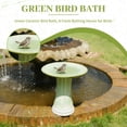 thumbnail image 4 of Handmade Green Gradient Glaze Ceramic Bird Bath 16.93 Inch Diameter 18.11 Inch Height Lightweight Weather Resistant for Outdoor Garden Bird Bathing Feeding, 4 of 10