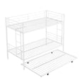 thumbnail image 5 of Harper & Bright Designs Twin Size Metal Bunk Bed with Trundle, Twin Over Twin Metal Bunk Bed Frame for Bedroom, White, 5 of 12