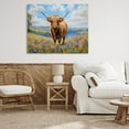thumbnail image 2 of Stupell Industries Highland Cattle in Summer Meadow Animals Painting Wrapped Canvas Canvas Art Print Wall Art, 48 x 36, 2 of 7