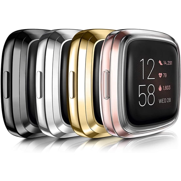Vancle 4-Pack Screen Protector Case Compatible with Fitbit Versa 2, Soft TPU All-Around Cover Anti-Scratch Screen