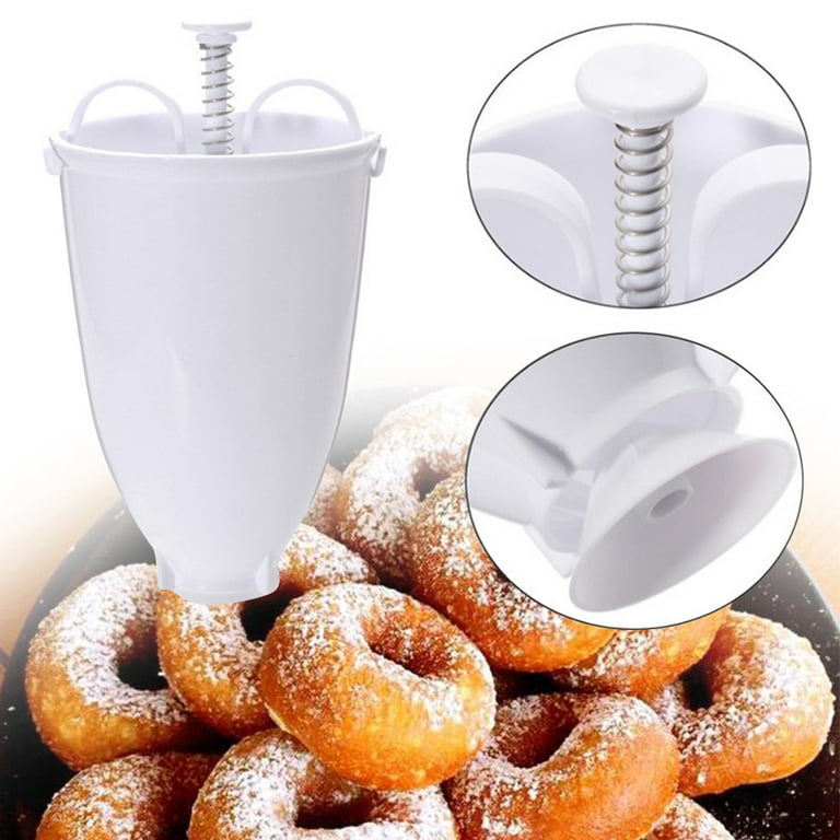 Denest Manual Donut Maker Depositor Dropper Plunger Dough Batter Dispenser Hopper Home, Men's, Size: Large, Silver