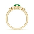 thumbnail image 2 of ANGARA Natural Solitaire Emerald Heart Engagement Ring with Diamond Accents in 14K Yellow Gold for Women (Size-6mm) | May Birthstone, Anniversary, Jewelry Gift for Women | Natural Emerald Ring, 2 of 8
