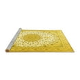 thumbnail image 2 of Ahgly Company Machine Washable Indoor Rectangle Medallion Yellow Traditional Area Rugs, 4' x 6', 2 of 4