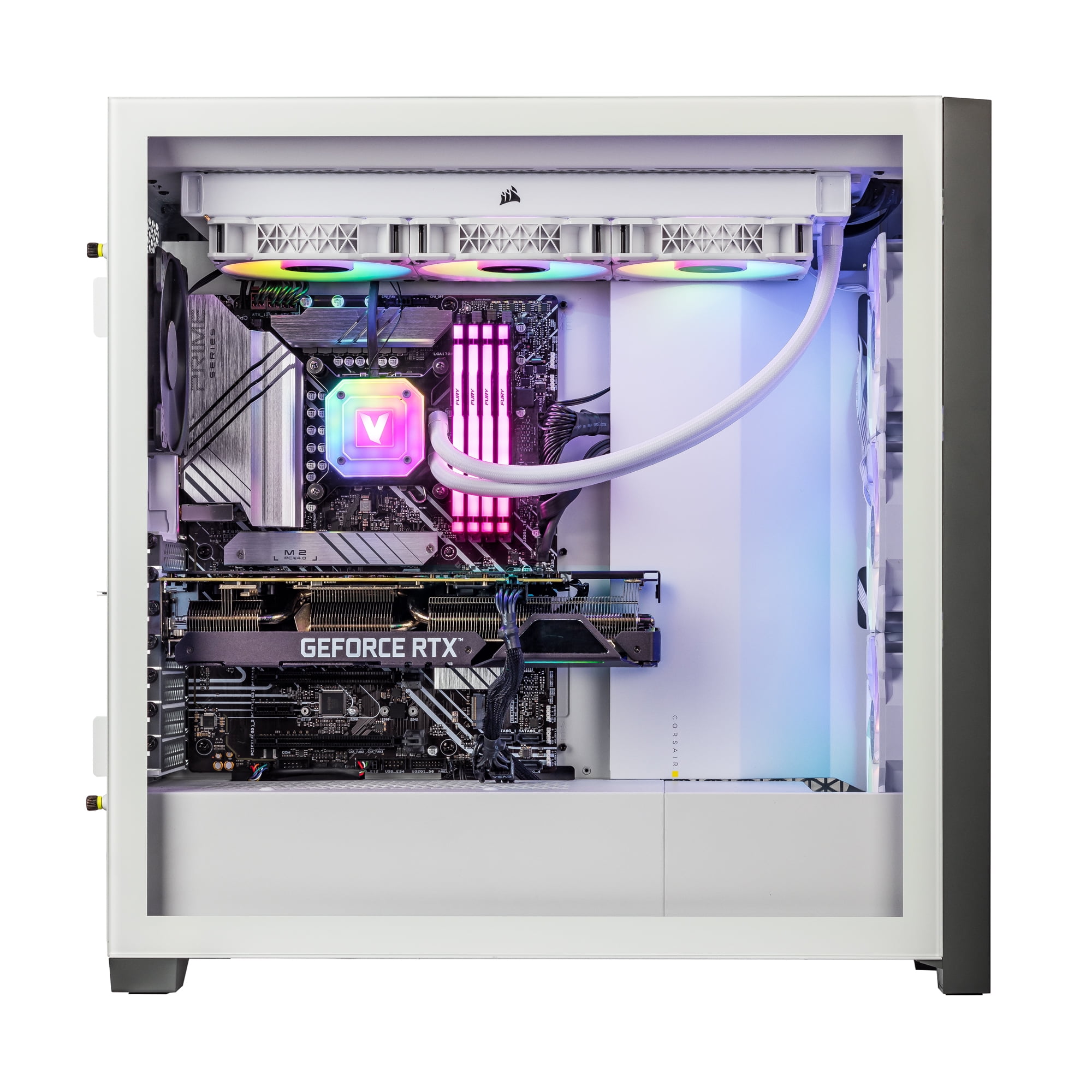 Velztorm White Aciex Custom Built Gaming Desktop PC (Intel i9-14900K, GeForce RTX 5070 Ti, 32GB DDR5, 2TB PCIe SSD, RGB Fans, 360mm AIO, 1000W PSU, WiFi 6, Bluetooth 5.2, RJ-45, Win 11 Home)