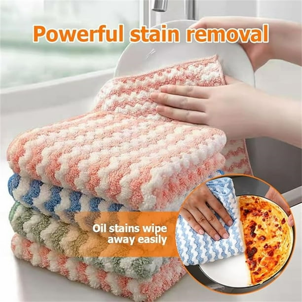 Juego de Paños de Cocina Gruesos | Paños de Cocina Ondulados | Altamente Absorbentes | Duraderos | Ideales para Quienes Buscan Comodidad | 10 Unidades | 25 X 25 Cm