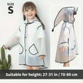 thumbnail image 4 of Rain Poncho Kids Girls Boys Cute Cartoon Baby Transparent Fashion Wrapped Eva Rainy Day Outdoor Convenient Durable Lightweight Black Rain Coat Sizes S, 4 of 7