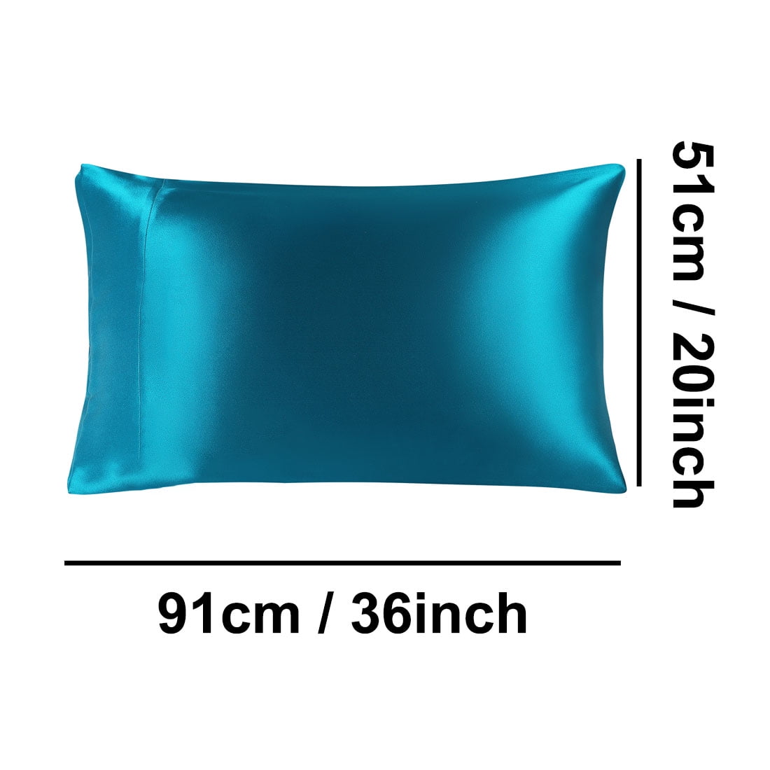 PiccoCasa 19 Momme Silk Pillowcase with Eye Cover Set King Peacock Blue