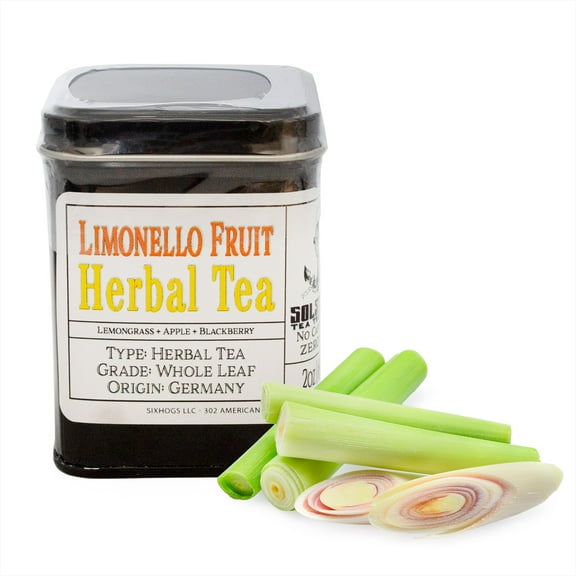 Solstice Limonello Herbal Loose Leaf Tea (60 Grams, Metal Tin); Citrus Caffeine Free Tisane, Makes Approx. 30 Servings