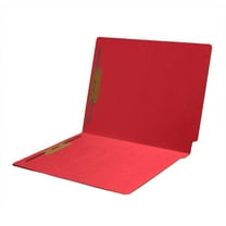 11 pt Color Folders, Full Cut 2-Ply End Tab, Letter Size, Fasteners Pos #1 & #3, Red (Box of 50)