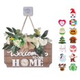 thumbnail image 1 of Esaierr Welcome Sign for Front Door,Square Rustic Simulation Flower Wood Hanging Housewarming Gift for Home Decor, 1 of 6