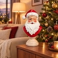 thumbnail image 5 of Tovaris Red Winking Santa Claus Bust, Christmas Desktop Resin Figurine, Santa Tabletop Ornament, Holiday Home Office Mantel Decor, Xmas Party Decoration, 5 of 7