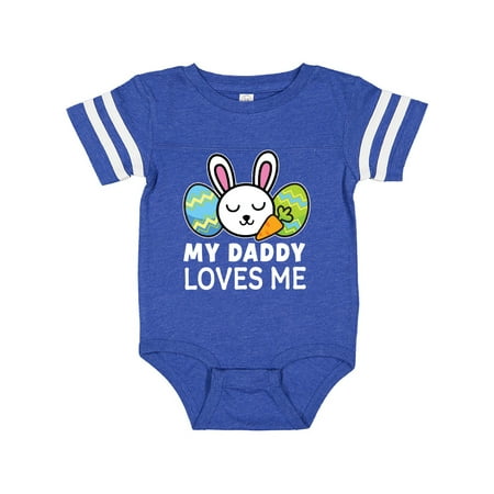 

Inktastic My Daddy Loves Me with Bunny and Easter Eggs Gift Baby Boy or Baby Girl Bodysuit