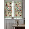 thumbnail image 4 of Sage Green Floral Tier Curtains 45 Inch Length,Sheer Curtains for Bedroom Living Room Window Spring Flowers Leaves Farmhouse Rod Pocket Drapes Kitchen Curtains Small Half Window 27.5"x45" 2 Panels, 4 of 6