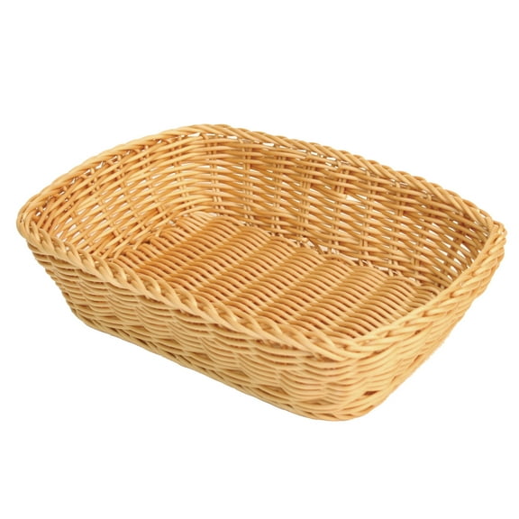 Excellante 12" x 9" x 3" rectangular hand woven basket, plastic, comes in each