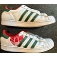 thumbnail image 2 of Rare Adi-das Superstar Originals Trefoil Mens 9.5 RED GREEN WHITE Sneaker, 2 of 6