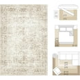 thumbnail image 2 of Alfombra de Área Lavable Beige Vintage Neutral Desgastada Grande Antideslizante para Sala de Estar Dormitorio Suave Pelo Bajo Tapete Interior Decorativa Retro, 2 of 4