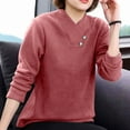 thumbnail image 4 of RXMEKW Fleece Tops for Women, Soft Solid Color Long-Sleeve Fleece Base Layer, 4 of 6