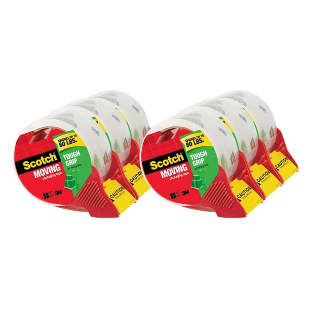 Scotch Moving Tough Grip Tape Dispenser, 6 Count, Value Pack