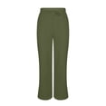 thumbnail image 6 of Pxxlle Linen Pants for Women Plus Size Wide Leg Summer Pant with Pockets Casual Drawstring Elastic Waisted Trousers for Beach Vacation Army Green M, 6 of 9