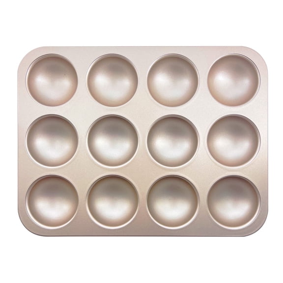 Semicircular Baking Mould Half-Sphere Pastry Tray for Muffin Tart Cake Bread Panna Cotta Mousse Pudding Cupcake Jelly etc Nonstick Carbon Steel Bakeware for Creative Dessert 12 Cavity