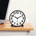 thumbnail image 4 of Black Silent Analog Alarm Clock,Black Metal Large 3D Digits,Non Ticking Table Clock with Night Light Bedside Alarm Clock 10.8cm, 4 of 5