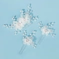 thumbnail image 6 of MIALLO White Fabric Flower Hair Comb and Hair Pins Set, Elegant Handmade Pearl & Crystal Headpiece for Prom, Weddings and Daily Wear, 6 of 6