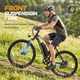 thumbnail image 5 of 26" Electric Bike for Adults, 500W E-Bike with 48V 7.8Ah Battery, 19.8MPH 7-Speed, Front Suspension, Dual Disc Brakes, UL2849 Certified, White, 5 of 9