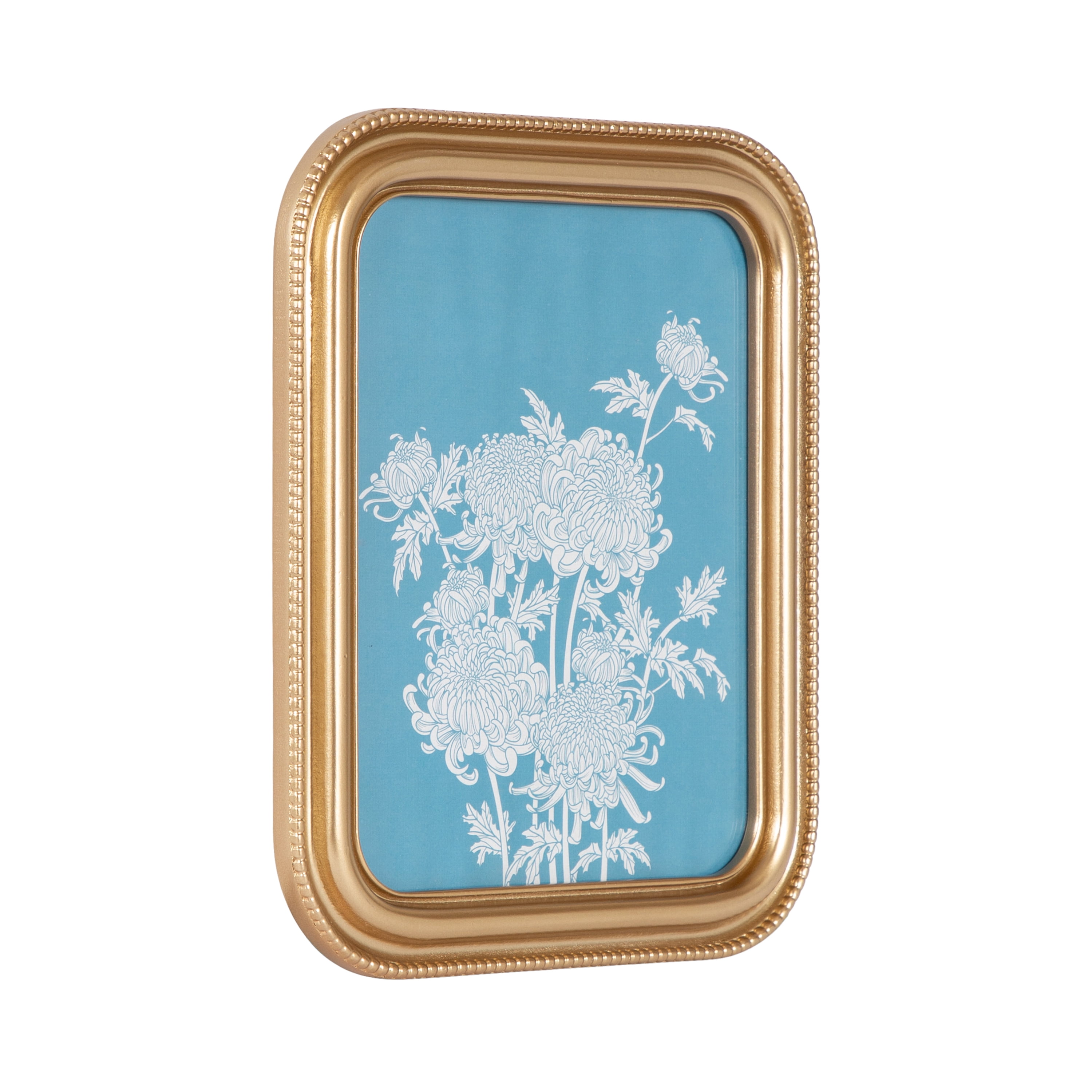 DesignOvation – 8x10 Picture Frame – Beaded Gold Tabletop Photo Frame