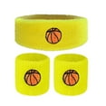 thumbnail image 2 of tasrioml 1 Set Kids Sports Headband Wristband Ball Embroidery Stretch Breathable Sweat Absorbing Boys Girls Knitted Basketball Volleyball Wrist Protector Sweatband, 2 of 8