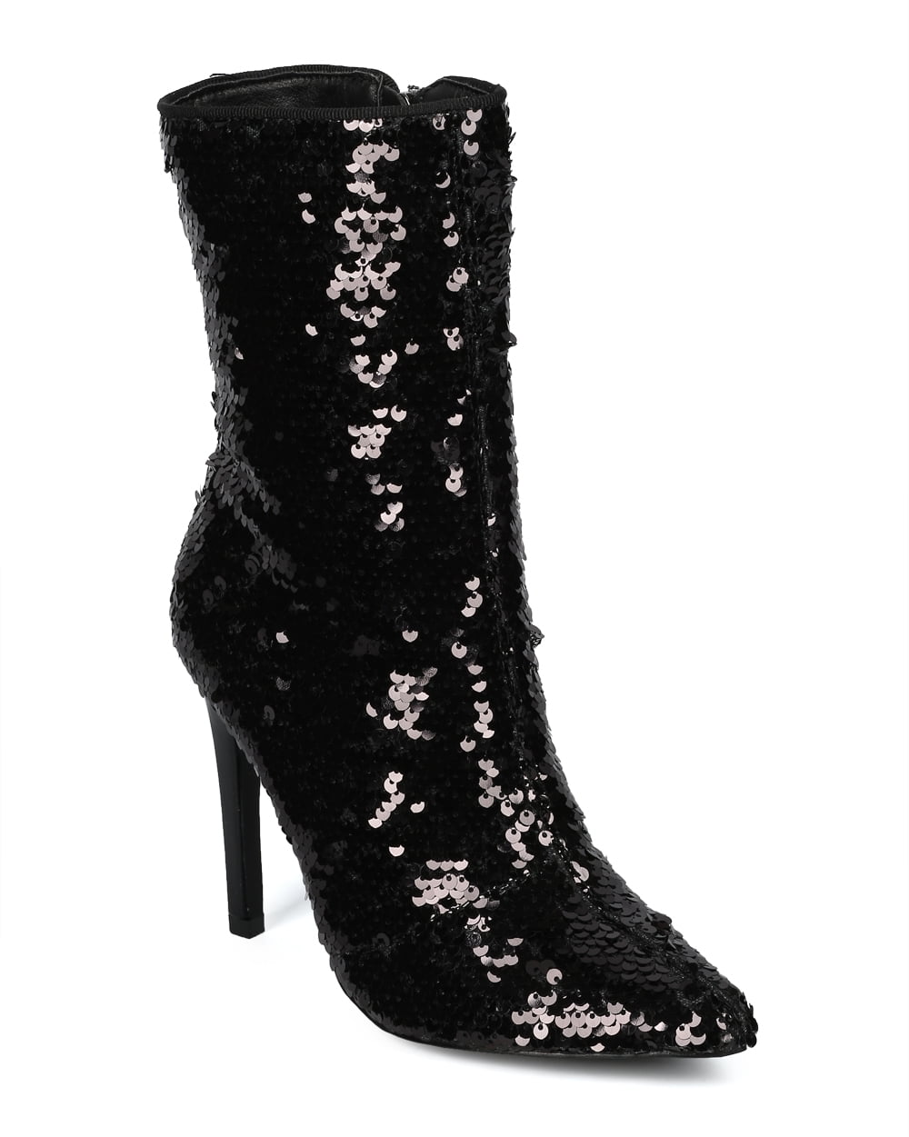 open toe sequin boots