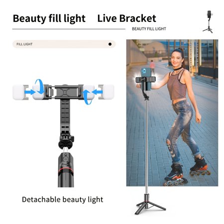 

45.7 Inch Lengthened Detachable Fill Light Lengthened Selfie Stick Tripod (1160mm) Phone Tripod With Wireless Remote Shutter Compatible With IPhone 14 13 12 11 Pro Xs Max Xr X 8 7 6 Plus