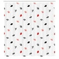 thumbnail image 3 of Ambesonne Leaf Shower Curtain, Orange Warm Ginkgo Leaves, 69"Wx84"L, White Black Orange, 3 of 3