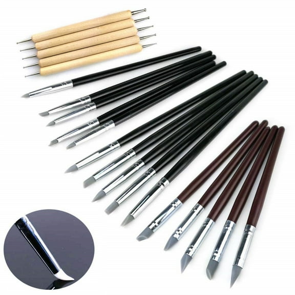20pc Silicone Clay Sculpting Tools - Shaping, Modeling, Carving Set for Pottery, Sculpture