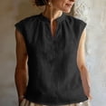 thumbnail image 2 of akafmk Womens Casual Sleeveless Shirts V Neck Blouses Solid Color Summer Daily Tank Tops, 2 of 7
